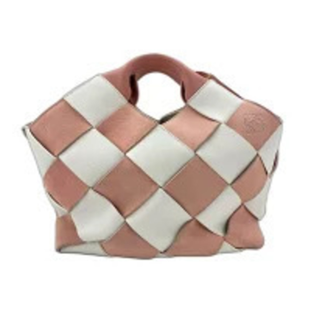 Loewe Woven Basket Handbag Leather Pink